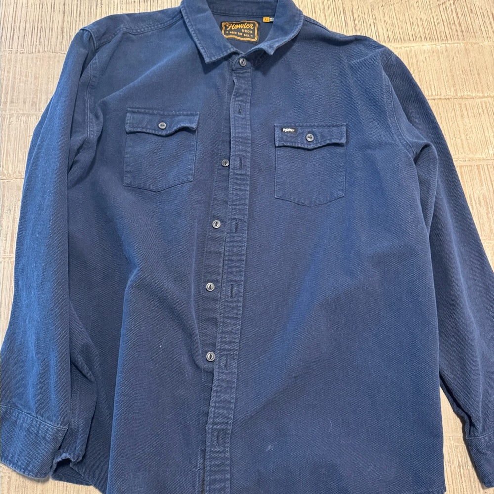 Men's Blue howler brothers corduroy shirt in xl